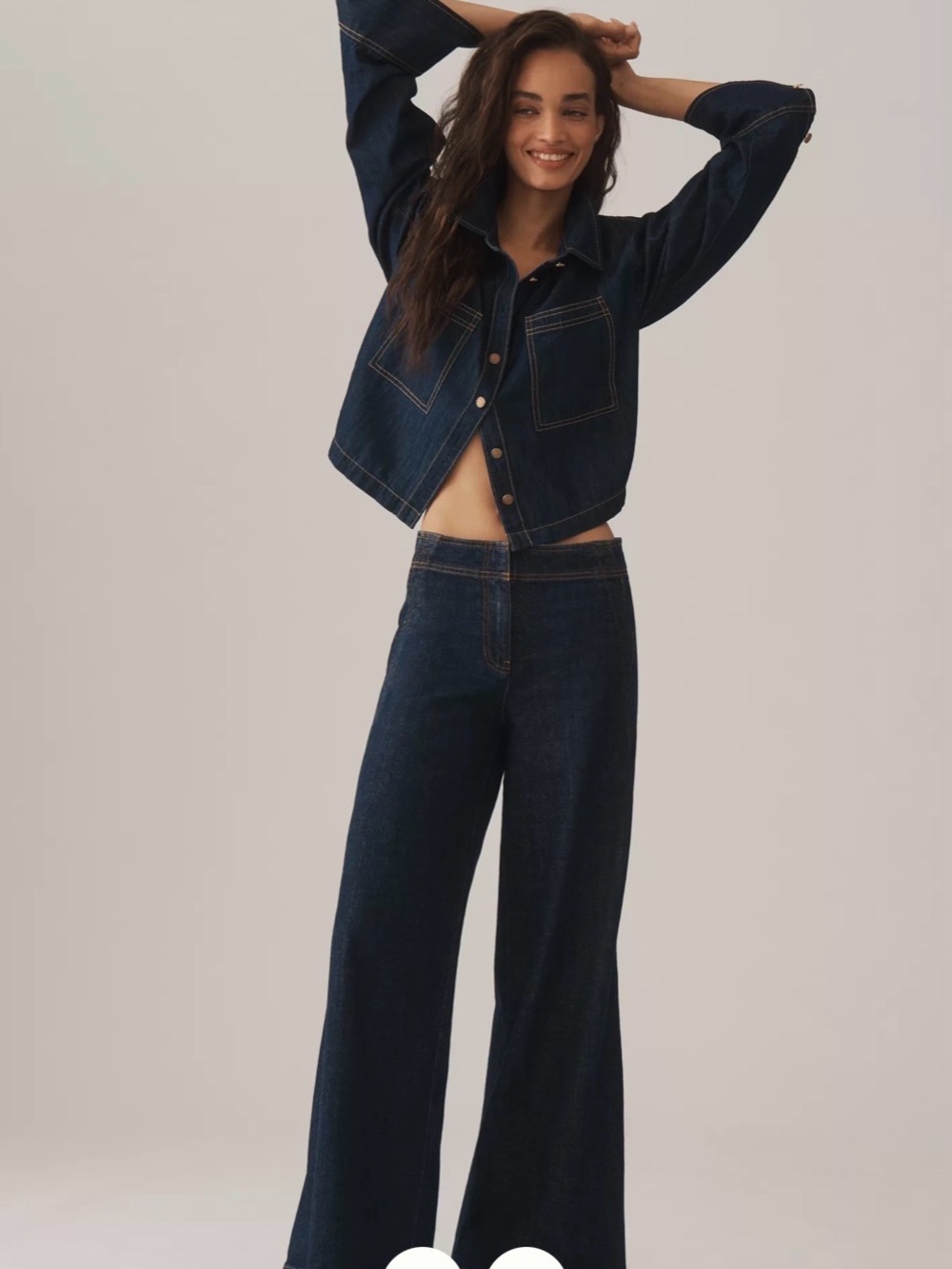 High-Rise Dark Indigo Wide-Leg Jeans — Women's Flare Anthropologie Maeve